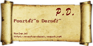 Posztós Dezső névjegykártya